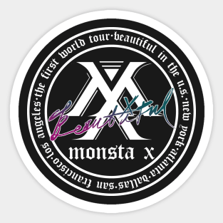 MONSTA X Beautiful World Tour US Stops Logo V3 Sticker